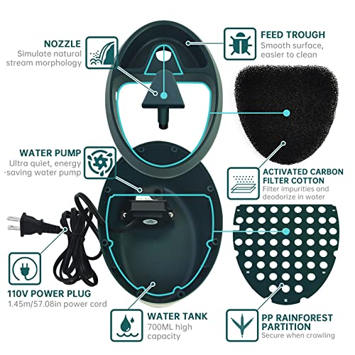 MYGIIKAKA Automatic Mister for Reptiles with Reptile Drinking Water Fountain Chameleon Accessories Automatic Circulation System Set