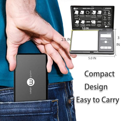 Digital Pocket Gram Scale 200g x 0.01g High Precision with 100g Calibration | Mini Scale Weighs Kitchen Small Food, Jewelry, Ounces, Grains, LCD Display, Tare Function With 100g Calibration Weight - size: 200g / 0.01g (Model: TOP-100)