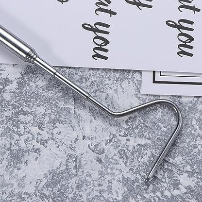 Totority Stainless Steel Retractable Snake Hook Tool Professional Reptile Supplies for Snakes and Reptiles Easy to Carry Duckbill for Safe Handling