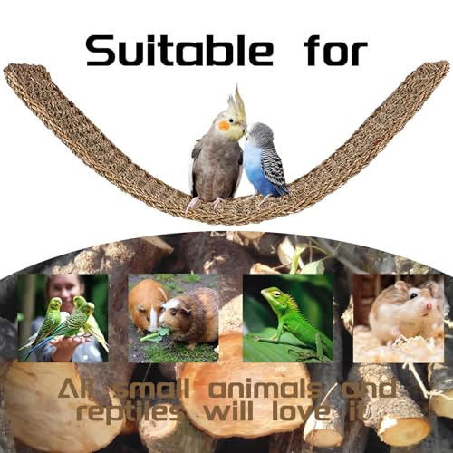 39 x 7 Inches Seagrass Mat, Natural Grass Woven Bird Net Hammock Mat, Climbing Rope Ladder Chew Toy, Cage Accessories for Parrots, Psittacines, Cockatiels, Hamsters, Lovebirds, Mice (2 Pack) - size: 39 x 7 Inch