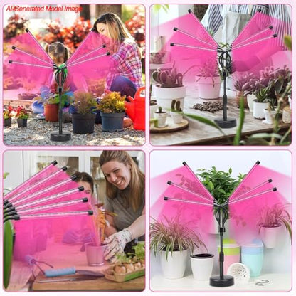 SYEIORAOM Grow Lights for Indoor Plants, Six Head Plant Light with Full Spectrum, LED Grow Lamps for Seed Starting with Adjustable Gooseneck, Suitable for Flowers Vegetables - size: Six-head plant light