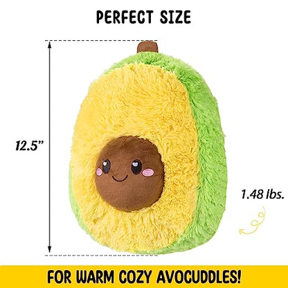 Avocado Microwavable Unscented 1.5 lbs Heating Pad For Women And Kids- Cute Soft Cozy Pillow Plush Heatable Warm Stuffed Animals- Kawaii Hot And Cold Plushie Food Toy- Avocado Gifts For Girls And Boys - style: Ava