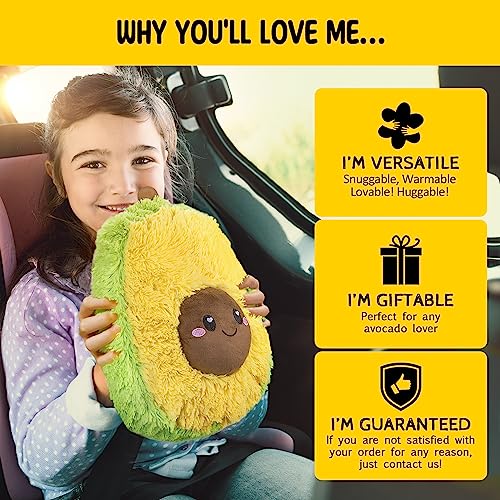Avocado Microwavable Unscented 1.5 lbs Heating Pad For Women And Kids- Cute Soft Cozy Pillow Plush Heatable Warm Stuffed Animals- Kawaii Hot And Cold Plushie Food Toy- Avocado Gifts For Girls And Boys - style: Ava