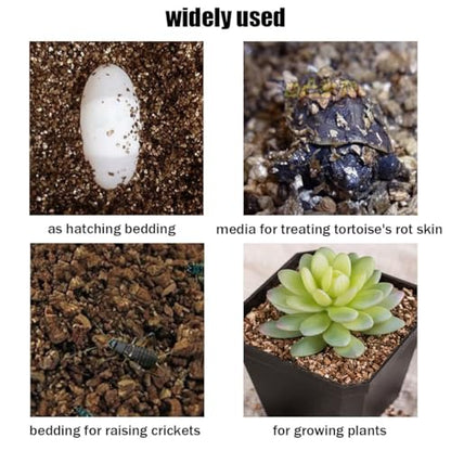 Hamiledyi Reptile Substrate Vermiculite Bedding Snake Hibernant moisturizing Soil Terrarium Bedding for Snake Tortoise Lizard Hatching Eggs(4.2Quart/4L) - size: M-4L