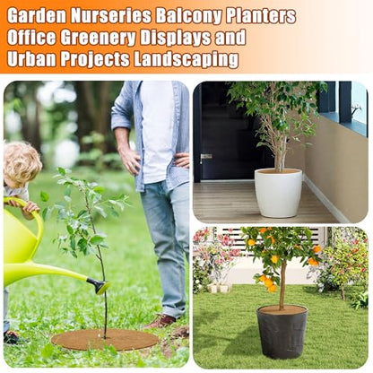 10 Inch Coconut Fiber Mulch Ring, 3 Pcs Tree Protector Mats, Coco Coir Mulch Mat Tree Guards, Plants Disc Soil Cover for Landscaping and Indoor Outdoor Gardening Pot - size: 10in-3pcs