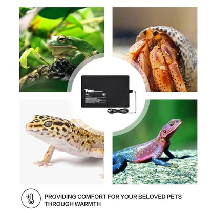 iPower Reptile Heating Pad, Under Tank Heater, Waterproof Terrarium Heat Mat 8X12 Inch, for Turtle, Lizard, Frog, Snake and Other Reptiles - size: 8" X 12", style: Heat Pad