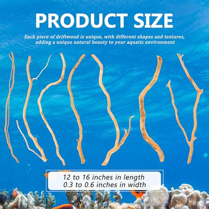 350g Natural Driftwood for Aquarium 12''-16'' Reptile Branches Terrarium Wood Long Driftwood for Aquarium Assorted Shapes Natural Decor