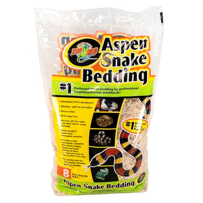 Zoo Med Aspen Snake Bedding 8qt - color: Whites & Tans, size: 8 quart