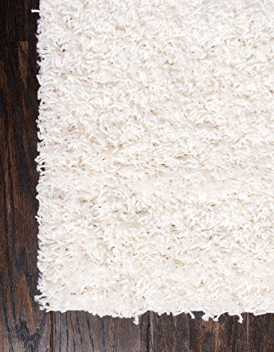Unique Loom Solid Shag Collection Area Rug (2' 2" x 3' 1" Rectangle Snow White) - color: Snow White, size: 2'2" x 3'1" (Rectangular)