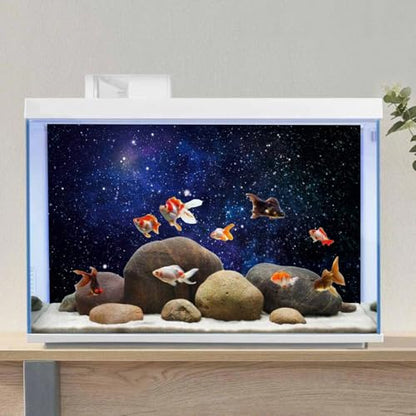 AWERT 36x24 inches Galaxy Aquarium Background Blue Starry Sky Universe Space Fish Tank Background Nebula Stars Terrarium Background - size: 36x24in/90x60cm