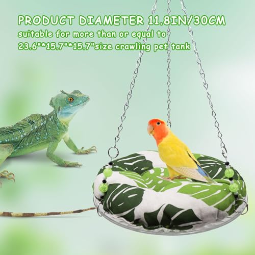 11.8in Reptile Bed，Reptile Hammock Swing Hanging Bed, Lizard Swing Toy, Lizard Bed, Reptile Lounger Terrarium Hanging Hammock for Bearded Dragon Lizard Gecko Chameleon Parrot Hamster Small Pets