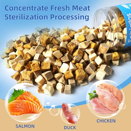 Turtle Treats,3 in 1 Meat Turtle Food,Made with Fresh Meat,Chicken&Duck&Fish Freeze-Dried,Enriched Protein & Vitamins(3.17oz/4.23oz) (3.17oz-3in1)