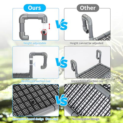 SKARUS Extra Large Hanging Turtle Basking Platform for 65-150 Gallon Tanks | 7.9"-13.8" Adjustable Height, 13.4" Non-Slip PVC Ramp, Dry Resting Dock for Tortoises, Frogs, Small Reptiles - size: 13.4"W