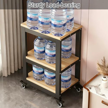 Movable Aquarium Stand with Wheels, Storage Shelves for Living Room, Bedroom & Office - Durable Fish Tank Rack, Space-Saving Design, Easy Mobility, Stylish Home Decor,Black+white,101x40x103c