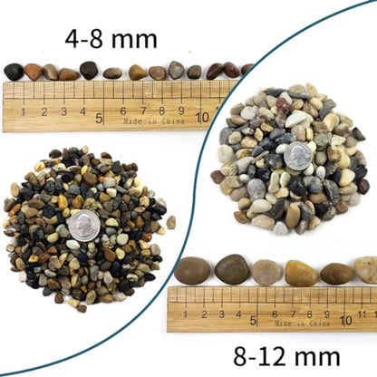 5LB Aquarium Gravel, 1/4" Pea Gravel for Fish Tank, Small River Rocks for Garden Decoration, Landscaping, Vase Filling, Flower Pot Paving(4-8MM) - size: 5LB, style: 4-8MM
