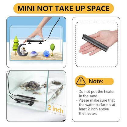 hygger Mini Submersible Aquarium Heater, Turtle and Betta Fish Tank Heater with Digital Display External Controller Freshwater