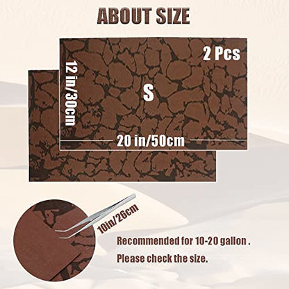 Tfwadmx Reptile Carpet Sand Mat for Bearded Dragon Terrarium Substrate Liner Brown Leopard Gecko Tank Accessories Lizard Bedding Mats for Tortoise Turtle Snake Chameleon with Tweezers 12x20In (2 Pcs) - size: S:11.8"x19.7" (2Pcs)