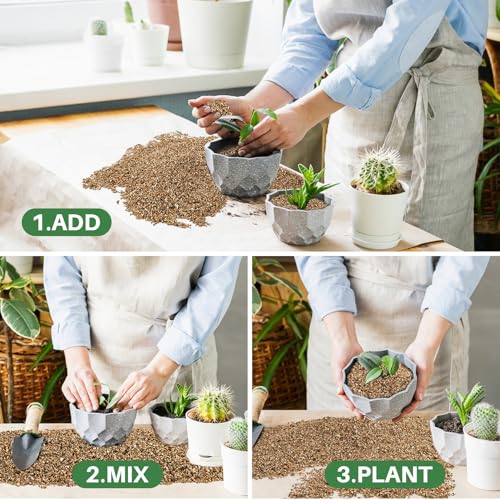 Sukh 14.6oz Organic Vermiculite for Plants - Gardening & Potting Supplies | Soil Amendment for Seed Starting, Indoor Potting, Gardening, Fine - Moisture Retention, Coarse - Aeration & Drainage - size: 3-6MM