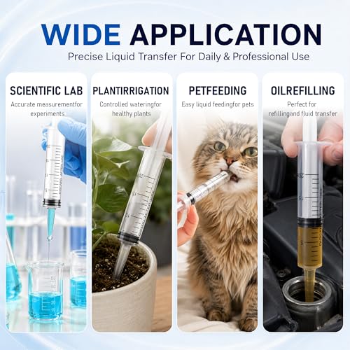 10 Pack 20ml Syringe for Liquid - Large Plastic Syringes Without Needle for Food Thick Liquids and Irrigation Water, Lip Gloss Filling,Measuring ( 10 Pack 20 ml / cc ) - size: 01-20ml 10PC