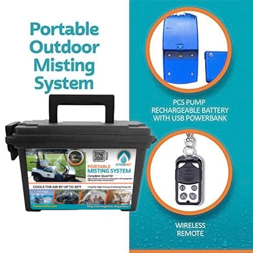 Portable Mist System 16ft Wireless Outdoor Cooling Kit - color: 4 Mist Nozzles