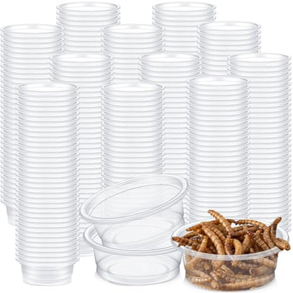 1000 Pcs 0.5 oz Gecko Feeding Cups Small Gecko Food and Water Cups Reptile Feeding Bowls Plastic Bearded Dragon Food Bowl for Lizard Small Pet Ledge Accessories (Transparent) - color: Transparent