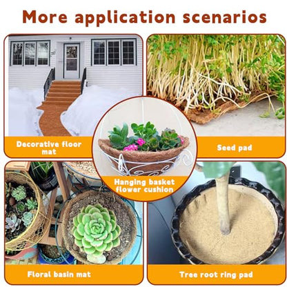 Hamiledyi 118x15.7in Reptile Carpet Coconut Fiber Substrate Large Coco Liner Roll Lizard Cage Mat Natural Coco Fiber Bedding for Bearded Dragon Turtles Iguana Tortoise Pad Garden Decoration - size: 15.7x118Inch