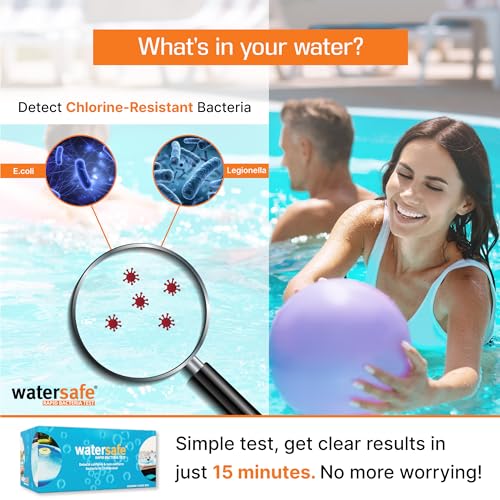 Pool and Spa Rapid Bacteria Test by Watersafe, Test Strips to Detect Down to 1 Bacteria/μL in 15 Minutes, Including E. coli and Salmonella, Single Test