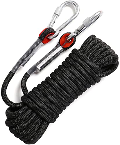Static Climbing Ropes 35FT,50FT,100FT,150FT,200FT,250FT(Diam 10mm,16mm) - color: Black(diam 10mm), size: 65 FT