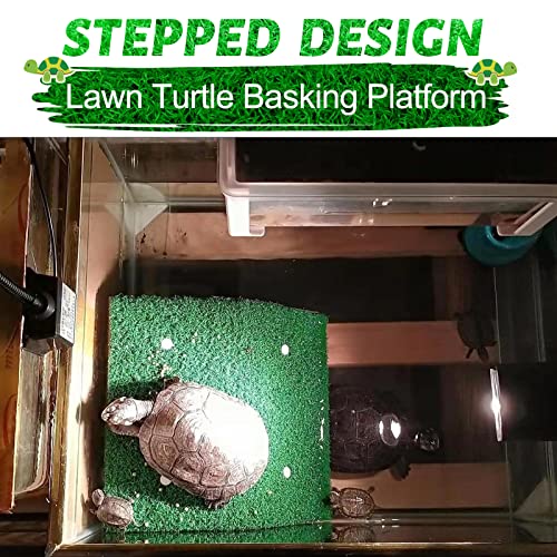 Keedolla Small Turtle Basking Platform Simulation Grass Turtle Ramp, Turtle Resting Basking Dock Floating Décor for Aquatic Turttle Reptile Frog Terrapin - size: Small