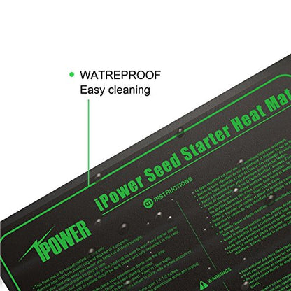 iPower 10" x 20" Warm Hydroponic Seedling Heat Mat and Digital Thermostat Control Combo Set for Seed Germination, Black - size: 10" x 20", style: with Controller