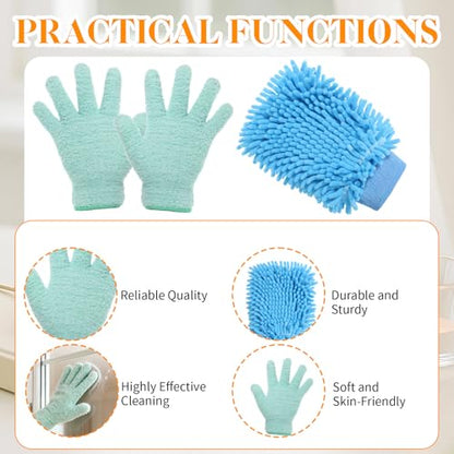 3 Pcs Microfiber Dusting Mitt Gloves for Plants Microfiber Gloves Washable Dusting Glove Dustings Cleaning Glove for House Cleaning Furniture Car Washing