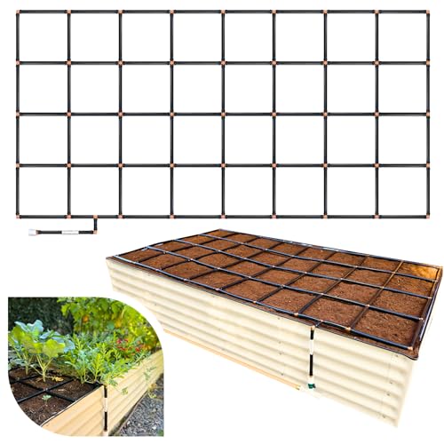 Garden Grid 4x8 | Irrigation System for Garden Bed Watering | Pre-Assembled | 2-Min Setup Garden Watering System; Full-Coverage, No Dry Spots; USA-Made; Lasts Years Longer Than Drip Irrigation, 44x88" - size: 4x8, style: Standard