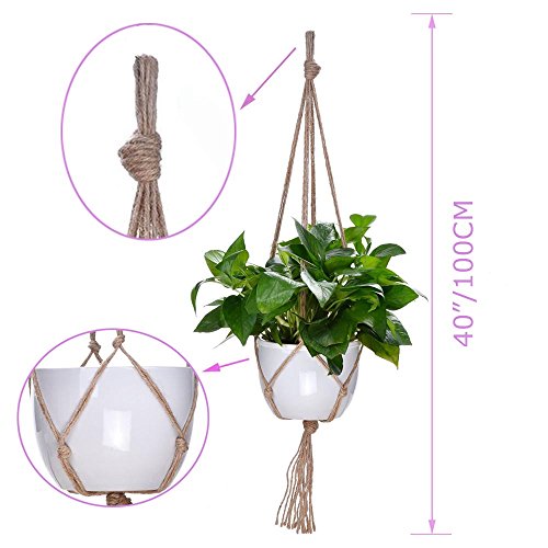 Plant Hanger, 10 Pieces 40'' Macrame Plant Hangers, Hanging Planters for Indoor Plants Pots, Plant Holder Basket Jute Rope Holder for Indoor Outdoor Garden Home Decorations (Natural)