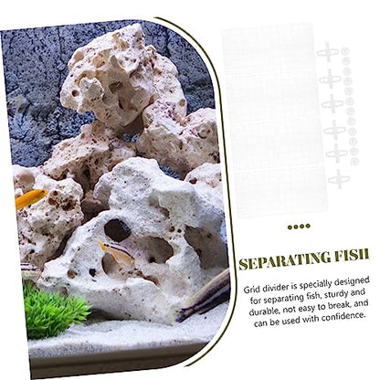 LIOOBO 4pcs Aquarium Divider Fine Mesh Tank Separator for Betta Reptiles Plastic Grid Fish Tank Separator Suction Cups