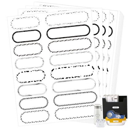 480 Baby Bottle Labels for Daycare, Waterproof Self-Laminating,Black/White | 2 Sizes, For Daycare School Bottles, Cups, Lunch Boxes - style: Black & White