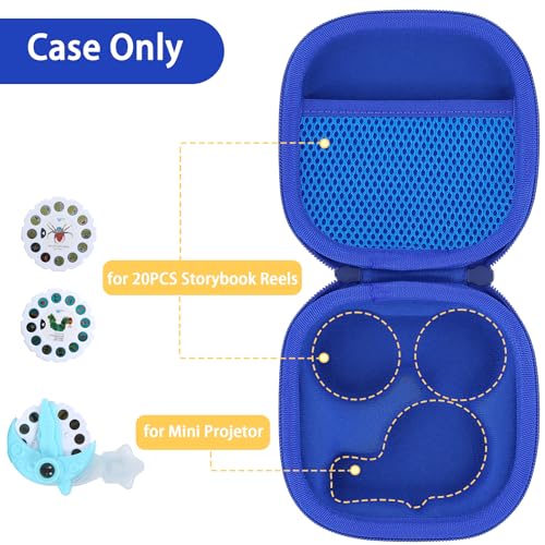 Aenllosi Hard Case for Moonlite Mini Projector Gift Pack fits upto 20 | EVA case construction, Water-resistant design, Dust-resistant design, Smooth zipper access, Carry handle, Case only - color: Deep Blue