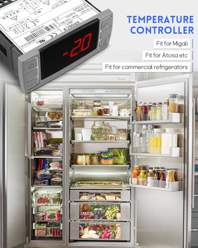 Fit for Dixell XR06CX-4N1F1 Temperature Controller with Temperature Sensing Probe，Digital Thermostat Controller Fit for 120V 50-60hz Commercial Refrigerators/ Freezer - style: XR06CX-4N1F1