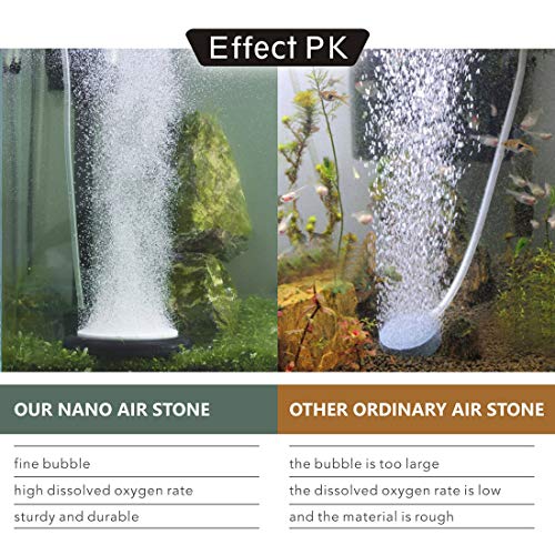 hygger Aquarium Air Stone, Bubble Stone Fish Tank Oxygen Ultra Silent Deep Dissolving Oxygen Diffuser Kit for Aquarium Fish Tank and Hydroponic - size: 4 Inch
