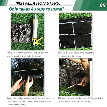 17.7x11.8in Rock Terrarium Background,3D Reptile Tank Background Board,Amphibian Stereo Backdrop Wall,Lizard Snake Gecko Spider Turtle Fish pet silo Background Decorative Panel(Grey) - color: grey-17.7"*11.8"（1pcs）