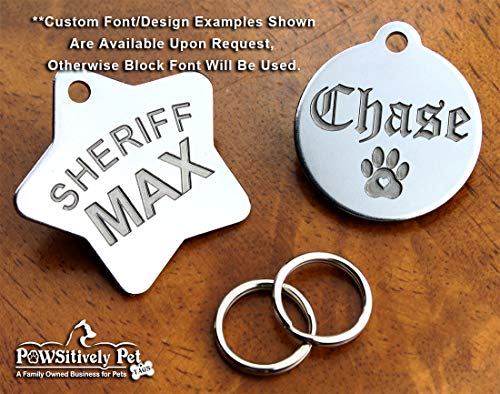 DEEP Engraved Premium Dog & Cat ID Tag – Personalized, Stainless Steel, Long-Lasting Durability - XS Round 7/8"x1" - style: XS ROUND 7/8"x1" (2-Side Engraving)