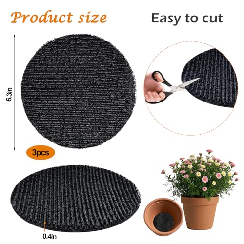 3Pcs 6.3inch Pot Mesh Drainage Discs Double Layer Plant Pot Hole Insert Pads Thickened Bonsai Pot Bottom Grid Mat Mesh Reusable for Indoor Outdoor Potted Plant Prevent Soil Loss Keep Roots Healthy - size: 6.3inch-3Pcs