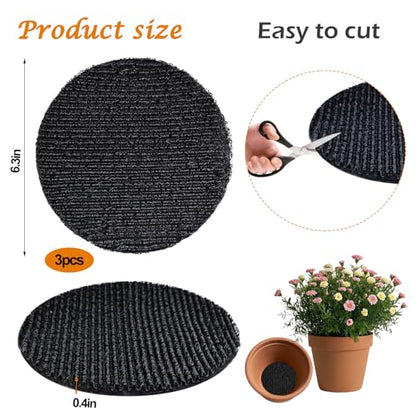 3Pcs 6.3inch Pot Mesh Drainage Discs Double Layer Plant Pot Hole Insert Pads Thickened Bonsai Pot Bottom Grid Mat Mesh Reusable for Indoor Outdoor Potted Plant Prevent Soil Loss Keep Roots Healthy - size: 6.3inch-3Pcs