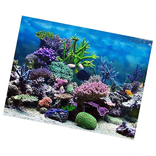 PVC Undersea Backdrop, Aquarium Hinrgrund Korallen, Aquarium Dekorfolie - size: 91*50cm