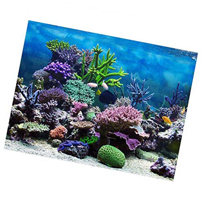PVC Undersea Backdrop, Aquarium Hinrgrund Korallen, Aquarium Dekorfolie - size: 91*50cm