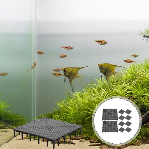 ULTECHNOVO Fish Tank Bottom Filter Plate 10 Pcs Aquarium Undergravel Filter Plates Splicing Bottom Board for Substrate Separation Water Flow Fish Breeding 5.90 X 5.90 X 1.06 in
