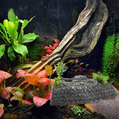 Turtle Basking Platform Floating Dock Reptile Climbing Ramp with Hideout for Turtle Habitat Aquarium Decor Tortoise Resting Terrace Suitable for Aquatic Reptiles