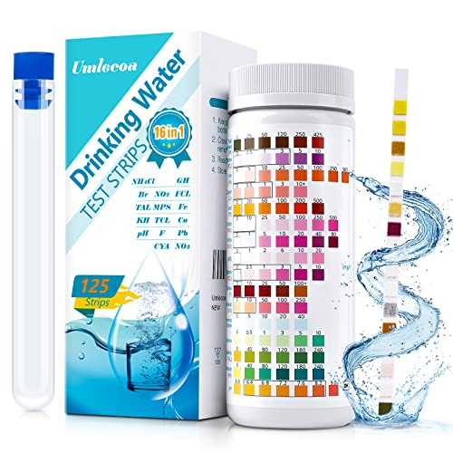 16 in 1 Water Test Kit with 125 Test Strips for Home Water Quality Testing | Drinking Water Test Strips, Well and Tap Test Kit for pH, Hardness, Chlorine, Lead, Iron, Copper, Nitrate, Nitrite, etc - size: 16 IN 1