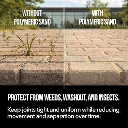Rhino Power Bond Plus - Polymeric Sand for Pavers and Stone Joints up to a Maximum of 2 inches. (50 Pound, Brown) - color: Brown, size: 50 Pound