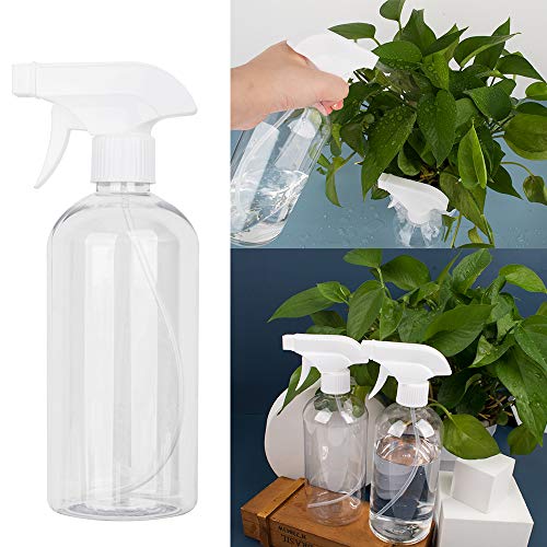 Plastic Spray Bottle, 17oz Refillable Versatility Sprayer, Clear, 4 Pack | Adjustable Mist & Stream Nozzle – For Water, Hair, Cleaning, Essential Oils, Plants, BBQ & DIY Spraying - color: Clear, size: 4 Pack/500ml