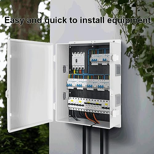 Namunanee Outdoor Electrical Junction Box, ABS Water Resistant Enclosure with Internal Mounting Panel & Hinged Cover (18.1" H* 12.6" L* 4.3" W) - size: 18.1"H x 12.6"L x 4.3"W & Standard